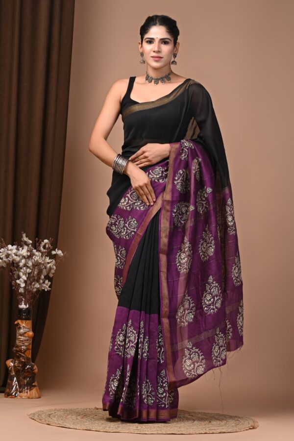 Queen Style Maheshwari Silk Saree