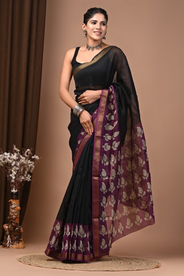 Royal Printed Maheshwari Silk Saree