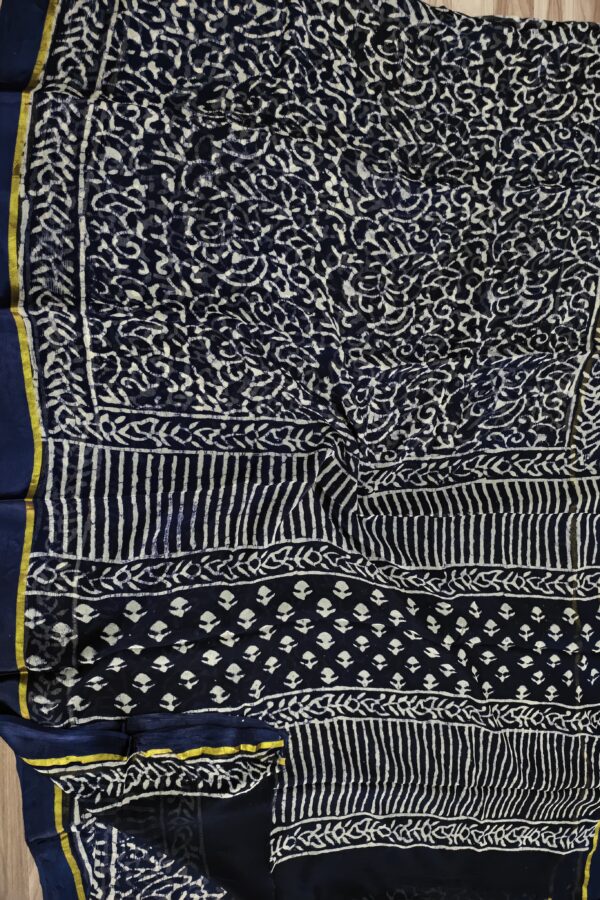 Heritage Bagru Double Diamond Chiffon Saree