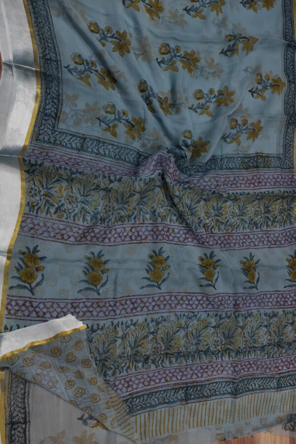Comet Chiffon Saree – Block Printed in Bagru